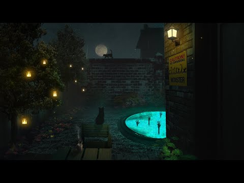 A Strange Suburban Backyard | ASMR Ambience (rain on leaves & pool)