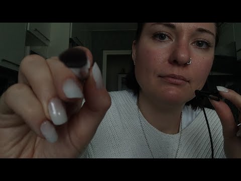 ASMR- Whisper ramble with screen tapping and brushing