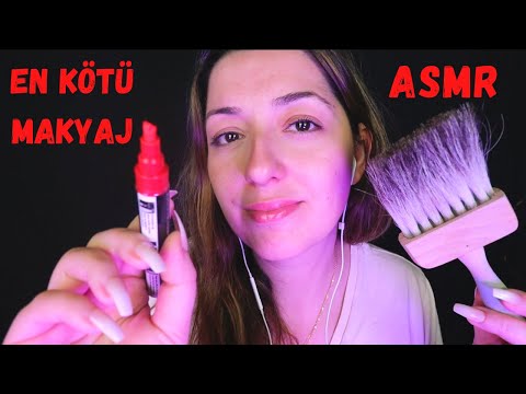 Türkçe ASMR | MAKYAJINI YAPIYORUM AMA YANLIŞ MALZEMELERLE ❗️En Kötü Makyaj Sanatçısı Roleplay