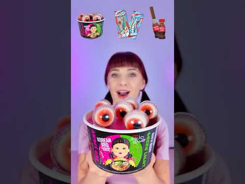 ASMR Jelly Eyeballs Ramen, Strange Candy, Cola Pop #mukbang #eatingsounds