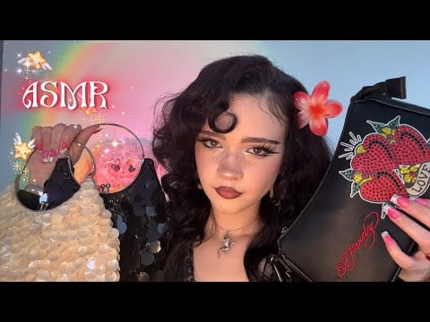 My Handbag Collection 🌈 ASMR {Rambling, Scratching Textured Bags, Tapping With Long Nails}  