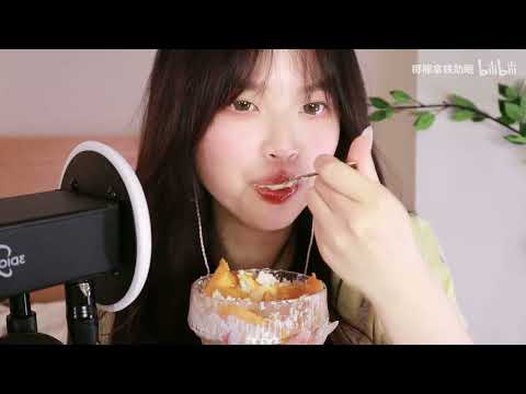Eating homemade Greek yogurt and the sound of licking bowls! Super Crispy~