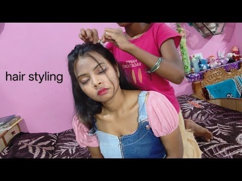 Asmr : Cute  and stylish hair Style by Baijanti.. 💆‍♀️
