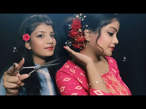 ASMR | My Sister Doing My Relaxing Haircut And Hairstyle | 💇‍♀️🌹