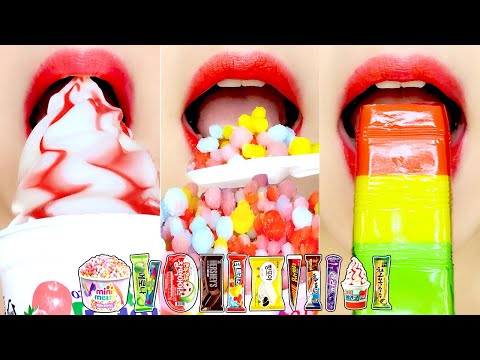 ASMR ICE CREAM (Choco Bar, Melona & Roll Up Jelly) MUKBANG 아이스크림 이모지 먹방 EATING SOUNDS