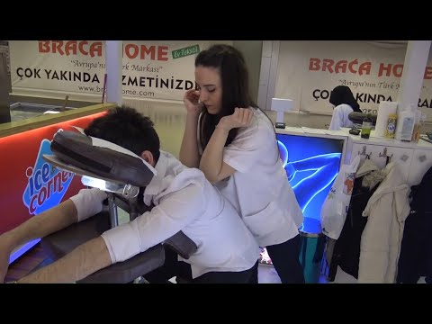 ASMR female physiotherapist technician massage =chair,back,shoulder,arm,neck,sleep,face,palm massage