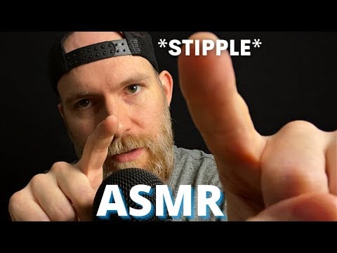 ASMR Stipple - Ear to Ear Male Voice - Trigger Words with Hand Visuals