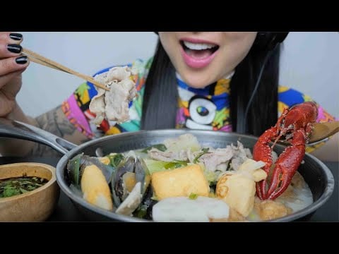 FULLY LOADED HOTPOT (ASMR EATING SOUNDS) LIGHT WHISPERS | SAS-ASMR