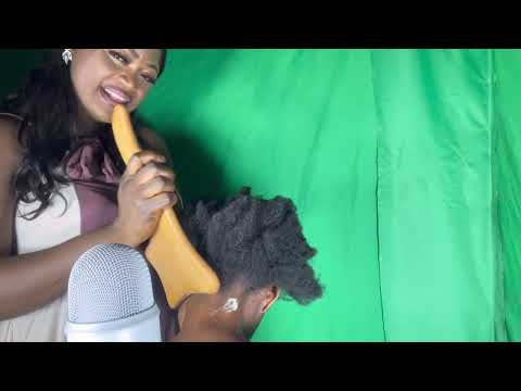ASMR✨RELAXING SOFT WHISPER NECK,BACK,AND HAIR MASSAGE, ON MY COUSIN, IN MY NATIVE LANGUAGE.