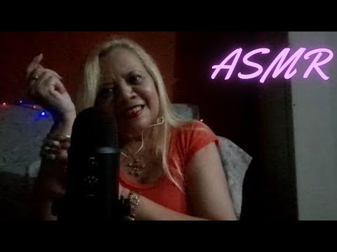 ASMR : hand movements + mouth sounds.