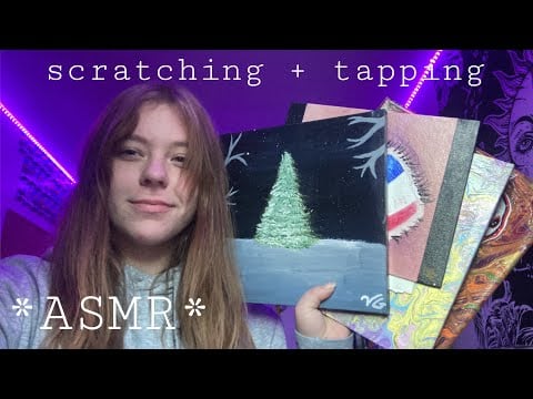 Tapping and scratching my paintings! | ASMR