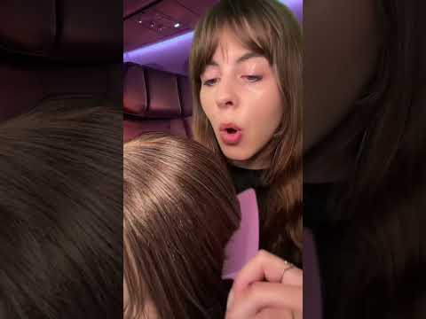 ASMR Random Girl on the plane plays with your hair 🎀 #asmrvideo #asmr #asmrsounds #shorts