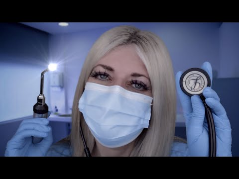 ASMR Ear, Nose, Throat Exam & Skin Exam for Allergy - Otoscope, Ear Drops, Gloves, Lotion, Typing