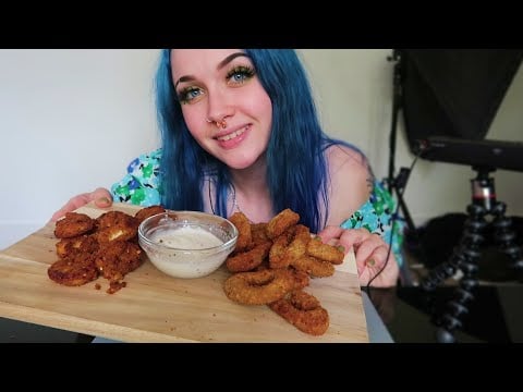ASMR Eating Calamari & Firecracker Breaded Jumbo Prawns 🍤🦑