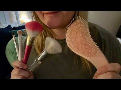 ASMR - makeup and hair brushing | no talking