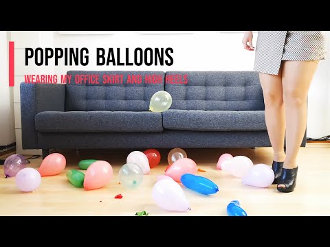 Popping ballons with high heels #crush #shoes #legs #heels