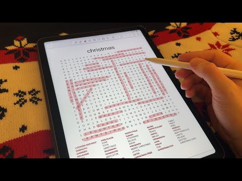 [ASMR] Solving a Christmas Word Search