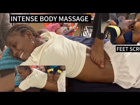 Relaxing ASMR Massage Foot, Back, Cucumber Hand & Thighs Massage, Scalp Scratching & Ear Cleaning