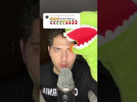 ASMR EMOJI CHALLENGE 🥥🤣😱🍫🦖❤️ #asmr #asmrfrançais #emojichallenge #shorts