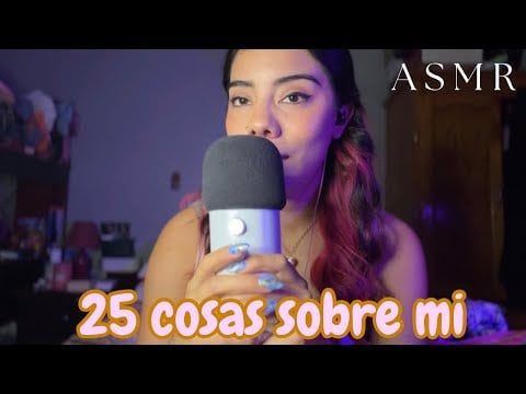 ASMR ☆ 25 cosas sobre mi + susurros cerca del NUEVO micrófono ✨💗
