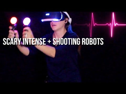 My Heartbeat While Playing A Scary & Intense Game + Shooting Robots In Raw Data Ps4 VR [ASMR]