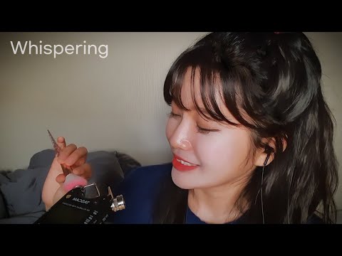 Sub) 브러쉬로 귀파면서 수다 ASMR (2021목표, 탈모x, 핸드폰 보험 수리..) / Korean Wispering