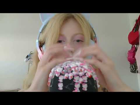 (asmr) nail tapping, coconut rain, hello kitty mic