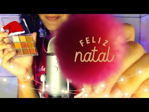 ASMR TE MAQUIANDO PARA O NATAL 🎄