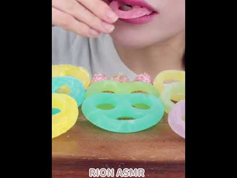 グミッツェル風琥珀糖✨SUPER CRUNCHY PRETZEL GUMMY EATING SOUNDS#asmr #mukbang #咀嚼音 #eatingsounds#marshmallow