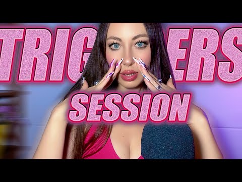 TRIGGERS SESSION ASMR: Ears Layered Massage, Mouth & Hand Sounds, Visuals, Inaudible Whispering