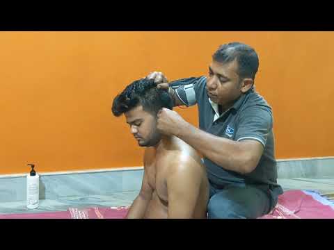 Head and body massage with Iron Rod | Aggressive but Relaxing Neck Cracking massage by asim barber