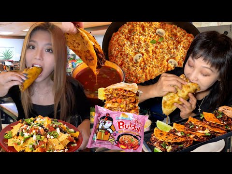 MEXICAN FOOD FEAST with CHEESY CARBONARA PASTA