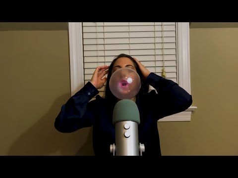 ASMR Double Bubble Gum Chewing | Bubble Blowing | No Talking