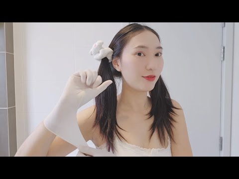 ASMR Latex Gloves Girl XS Size No Talking 🤍 - RAINIE ASMR