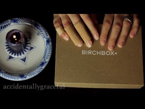 ASMR Unfiltered | My First Birchbox Unboxing + Binaural Tapping, Crinkling