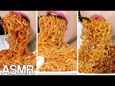 ASMR FIRE NOODLES COMPILATION #1 | MINEE EATS