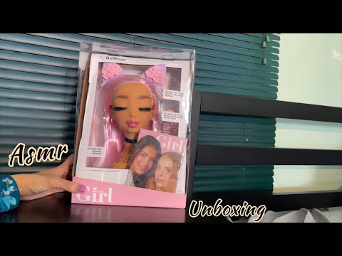 ASMR Unboxing Whisper + Doll Head |Hair Brushing /Hair Styling