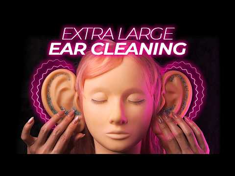 ASMR Ear Cleaning on Extra Large Ears for Sleep (No Talking)