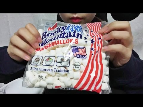 ASMR: Marshmallows 마시멜로우 이팅사운드 잠이솔솔오는😴 팅글대잔치 태핑 먹방 tapping tingle less Talking Eating sounds mukbang