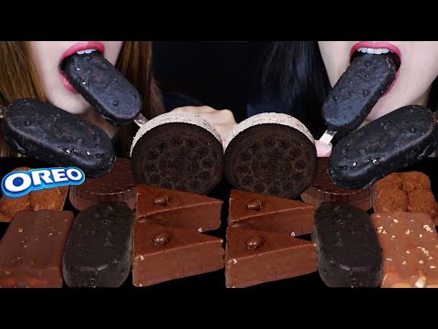 ASMR MINI CHOCOLATE CAKE SLICES, OREO ICE CREAM BARS, ICE CREAM COOKIE SANDWICHES, TOFFEE CRUNCH 먹방