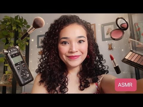ASMR Me maquiando | Sussurros e Gatilhos de Maquiagem no Microfone 