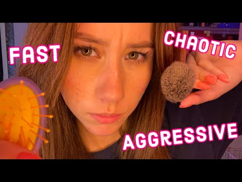 ASMR | fast, chaotic, and aggressive triggers (lofi)