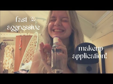 fast & aggressive makeup application!! [asmr]