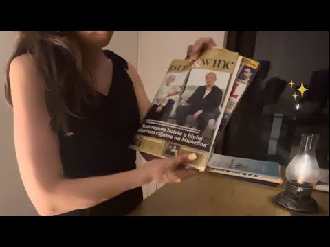 ASMR page turning, squeezing, matte and glossy magazine 