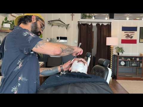 ASMR | THE BEST Hot Towel Wet Shave💈
