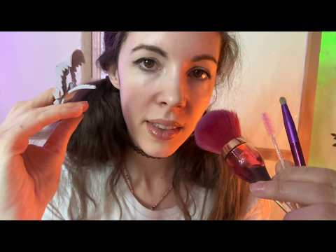 ASMR Pampering Doing Your Summer Makeup ☀️ (whispered Personal Attention, Layered Sounds)