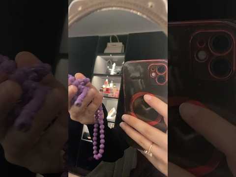 Asmr beads on the camera ( echo version) #asmr #relaxing #sleep #beads #camera #tingles #girly