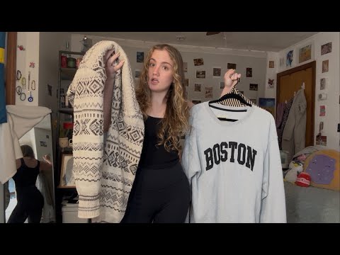 Try On Haul ASMR Fabric Scratching leggings & sweaters | (not) hot & bothered bc it’s snowing