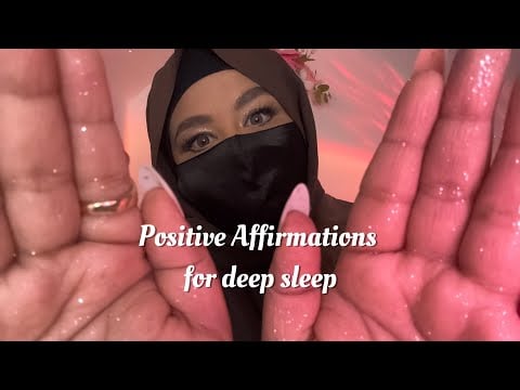 ASMR - POSITIVE AFFIRMATIONS FOR CALM AND RELIEF💤😴 / Glittery Face touching, Face brushing 