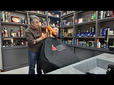 Extreme Turkish Barber Care ✂️ Fire Ear Hair Removal, Haircut, Beard Shave & Massage ASMR